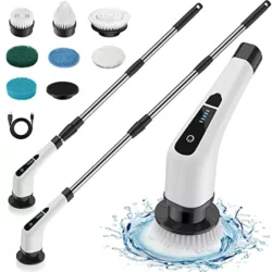the-best-electric-spin-scrubbers Electric Spin Scrubber, Cordless shower cleaning brush Portable Electric Cleaning Brush Rechargeable spin Scrubber Handheld Power Scrubber for Bathroom Floor Tile Tub Kitchen Car with 5 brush Heads