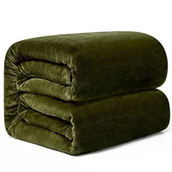 the-best-green-blankets Exclusivo Mezcla 127x178CM Large Throw Blanket, Reversible Brushed Flannel Fleece& Plush Sherpa Blanket(Forest Green)- Decorative, Lightweight, Soft and Warm