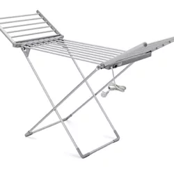 the-best-heated-clothes-airers AMOS 230 Free Standing Electric Clothes Dryer - Medium Size, Lightweight and Foldable Dryer with Heated Bars | Laundry Drying Racks, White