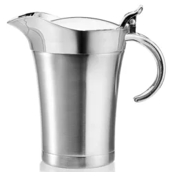 the-best-insulated-gravy-jug Marvellous Gravy Boats, Double Walled Insulated Gravy Warmer Stainless Steel Pitcher Insulated Gravy Jug with Lid for Gravy Custard Cream Sauce(750ml)