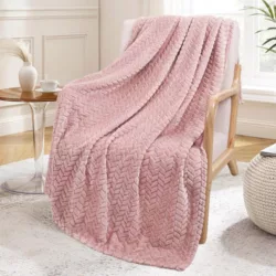 the-best-pink-blankets Cosy Winter Warm Faux Fur Mink Sofa Bed Throw Pink Sherpa Fleece Blanket Bed Blanket Giant Blanket sofa throw 3 seater (Pink Sherpa, Double 150x200 cm)
