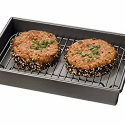 the-best-small-roasting-tins EVERBUY Roasting Tray Set with Roasting Rack, Non Stick Coating, Roasting Tin Cooking Set Oven Dish with Rack Non Stick (Pack of 3)